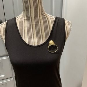 Vintage AJC Faux Pearl Ring Statement Brooch